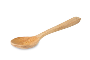 Wooden spoon isolated on white. Clipping path.