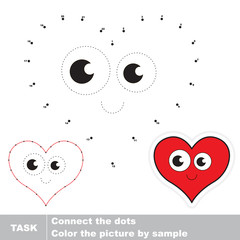 Heart to be traced. Vector numbers game. 