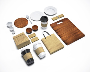 mockup of food and kitchen.3d
