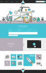 Modern Flat Website Template Design Vector
