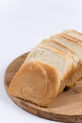 Toast bread on the wooden board