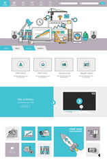 Modern Flat Website Template Design Vector
