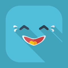 Flat modern design with shadow icons smiley laughing