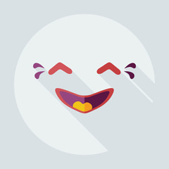 Flat modern design with shadow icons smiley laughing