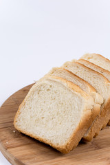Toast bread on the wooden board