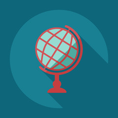 Flat modern design with shadow  Icon globe