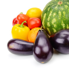 fruit and vegetable isolated on white background