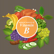 Illustration: Groups
of healthy fruit, vegetables, meat, fish and dairy
products containing specific vitamins. Vitamin B. Groups of healthy fruit, vegetables, meat,
fish and dairy products containing specific
vitamins. Vitamin B.