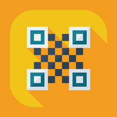 Flat modern design with shadow icons QR code