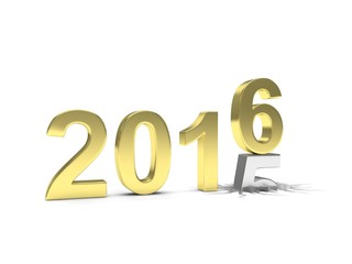 2015-2016 change new year 2016 isolated