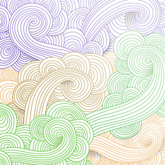 Fototapeta na wymiar Tangled pattern, waves background. 