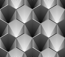 Design seamless monochrome hexagon geometric pattern