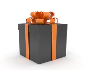 gift box with bows isolated on white