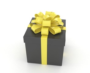 gift box with bows isolated on white