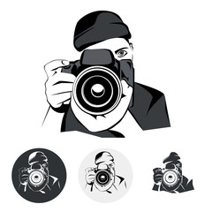 Stylized photographer, graphic illustration