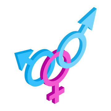 Transgender sign isometric 3d icon