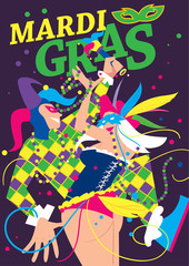 Mardi Gras Vector Illustration.