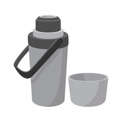 Grey thermos cartoon icon