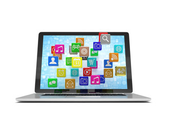 icon app fall in laptop