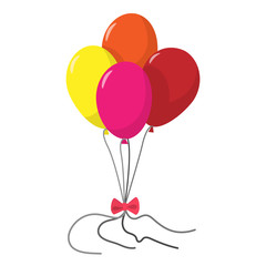 4 balloons cartoon icon