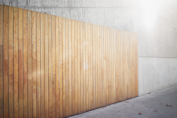 Detailed and empty wooden wall. Gray background.