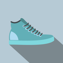 Blue sneakers flat icon