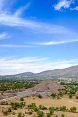 Fototapeta na wymiar Scenic view of Pyramid of the Moon in Teotihuacan, near Mexico c