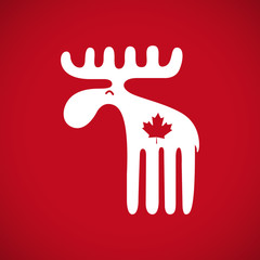 Vector illustration of an animal symbol of Canada white canadian