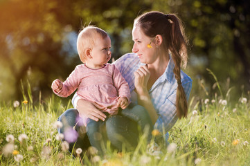 Fototapeta premium Happy mother and her daughter