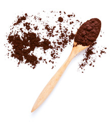 cocoa powder isolated on white background