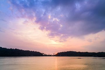 Fototapeta premium Sunset in Koh Chang, Sunset in Chang Island, Thailand