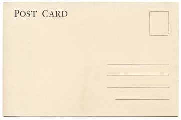 Back of vintage blank postcard