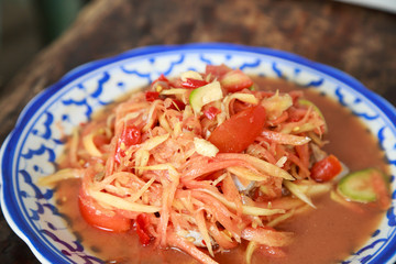 Papaya salad Thai cuisine spicy delicious