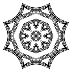 Black star pattern, hand-drawn design