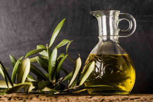 Extra virgin olive oil glass jar