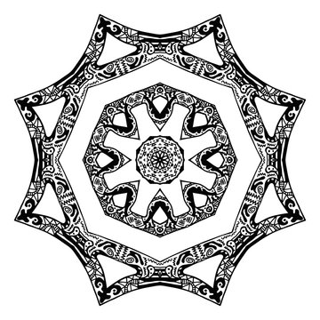 Black star pattern, hand-drawn design