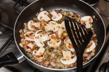 fried onion and mushrooms