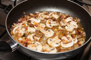 fried onion and mushrooms