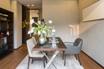 interior of modern dining room