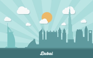 Obraz premium Dubai skyline - flat design