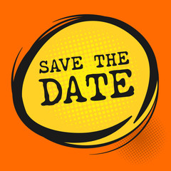 Save the date label, vector