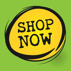Shop Now label, vector