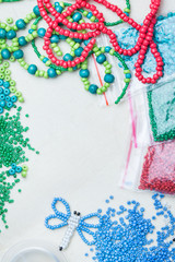 glass beads and thread beads