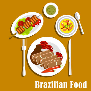 Brazilian cuisine dinner dishes and snacks