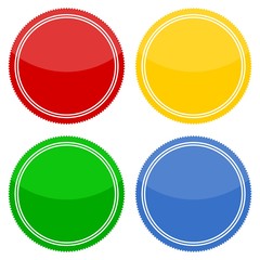 4 different sticker, starburst shape