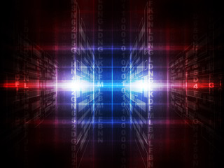 Fototapeta na wymiar Binary red and blue computer code