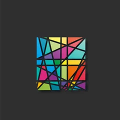 Zelfklevend Fotobehang Glas in lood logo ontwerp