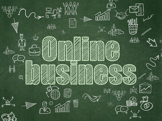 Business concept: Online Business on School Board background