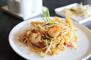 Thai food padthai fried noodle with shrimp