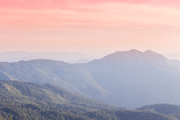 Fototapeta premium High mountain landscape at sunset